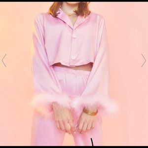 Sugar Thrillz Lovers Quarrel Satin Pajama Shirt